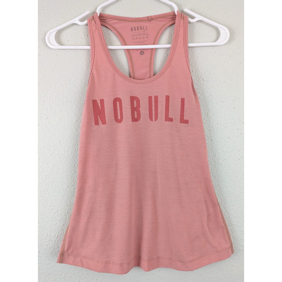 NOBULL Tops - No Bull sz XS Racerback Tank Top knit peachy pink stretchy shirt 0440